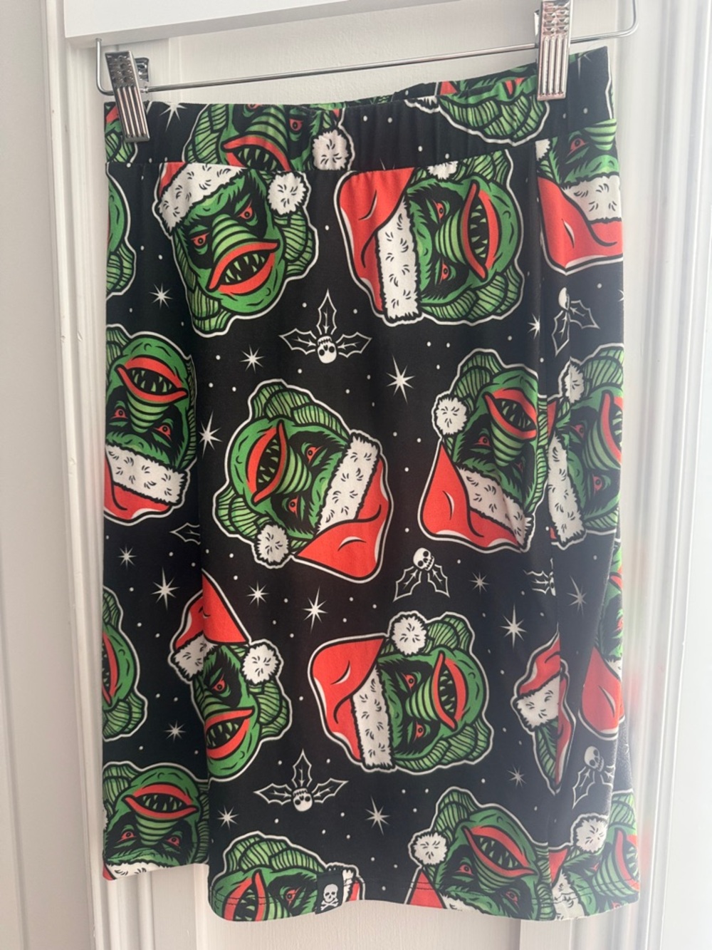 Creature From the Black Lagoon  Santa Hat Skirt - Black, Green, Red